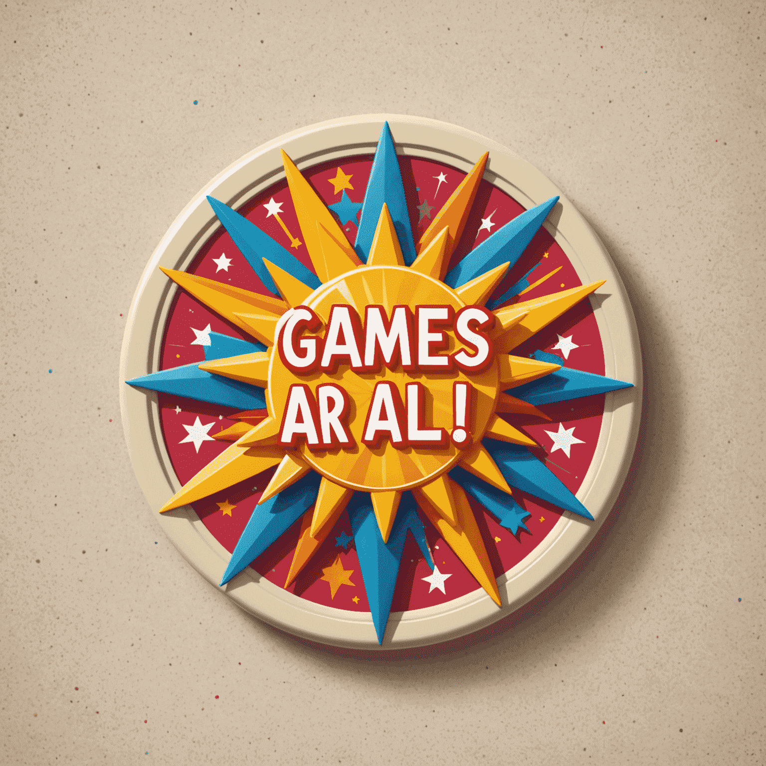 A retro-style starburst badge with the text 'Games for All Ages!'